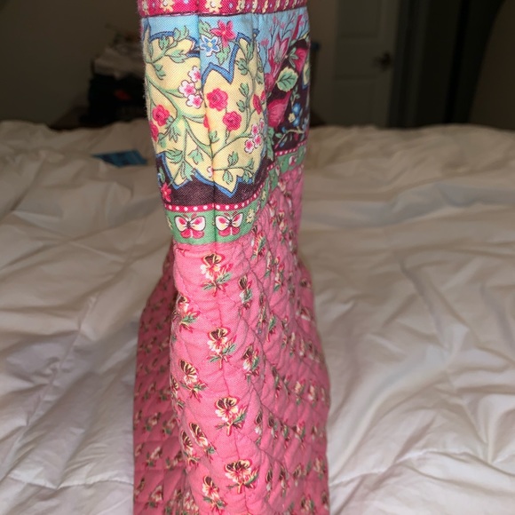 VERA BRADLEY Classic Tote Pink Pansy Retired - Picture 9 of 10